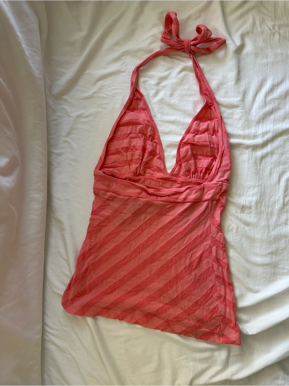 bebe Coral Pink Ombre Halter Top like new - Picture 3 of 5
